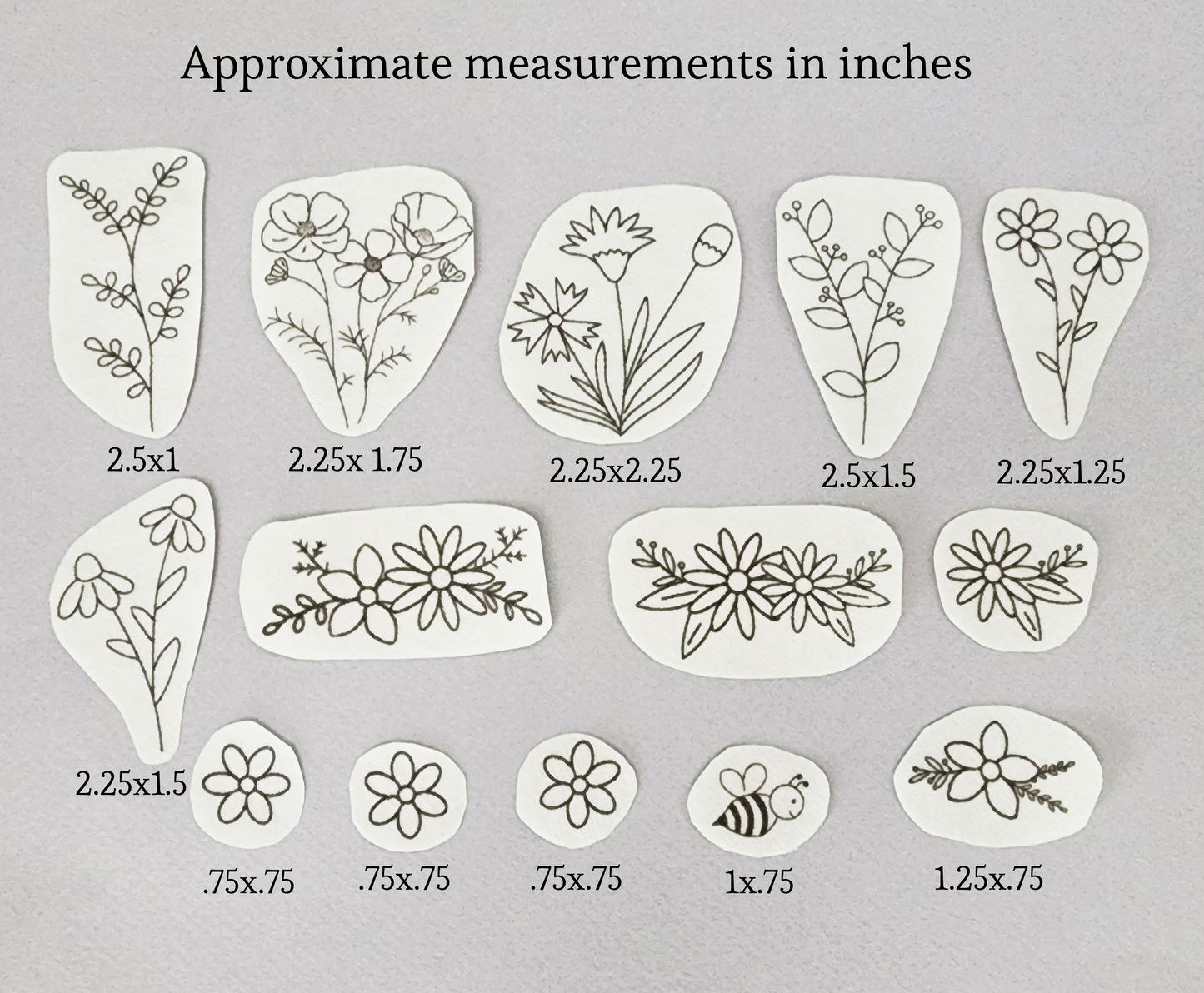 Floral stick and stitch hand embroidery patterns