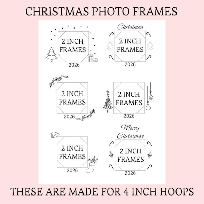 Pdf Christmas stick and stitch ornament photo frames