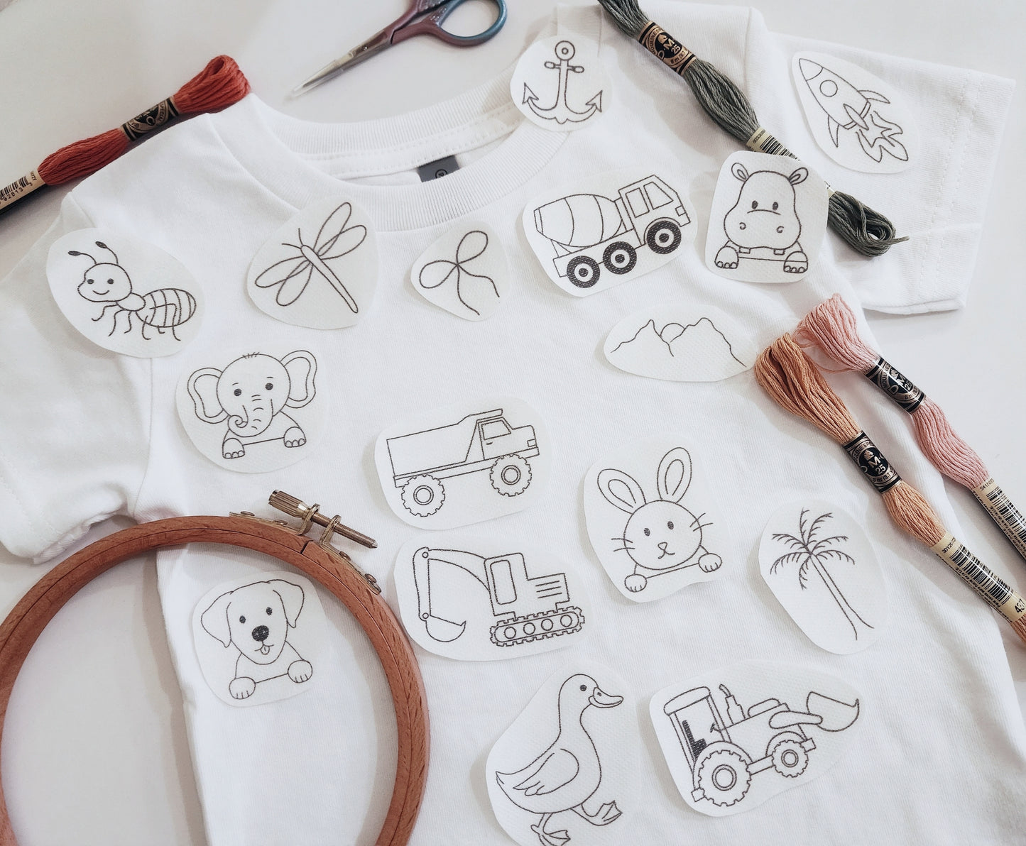 Stick and stitch Kids embroidery patterns