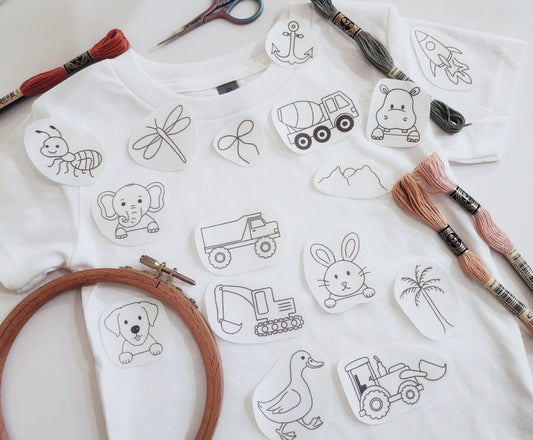 Stick and stitch Kids embroidery patterns