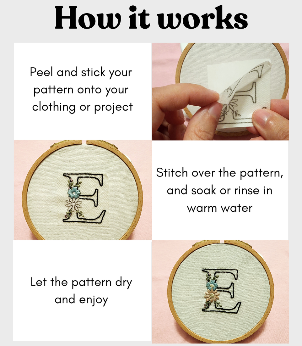 Simple alphabet letters stick and stitch patterns