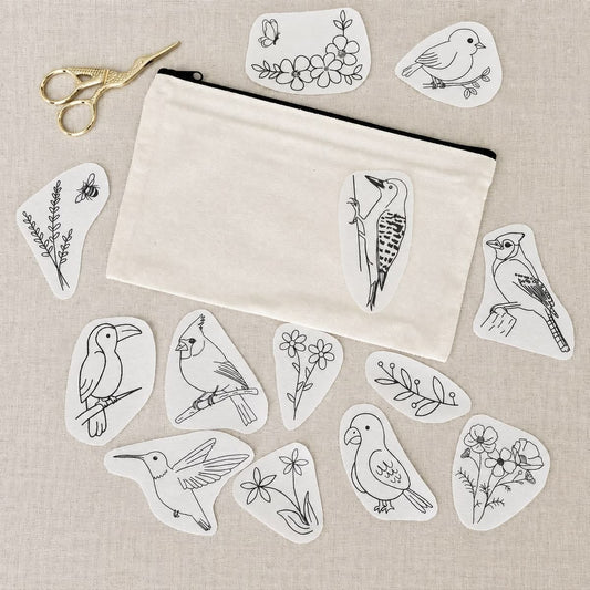 stick and stitch different bird embroidery patterns