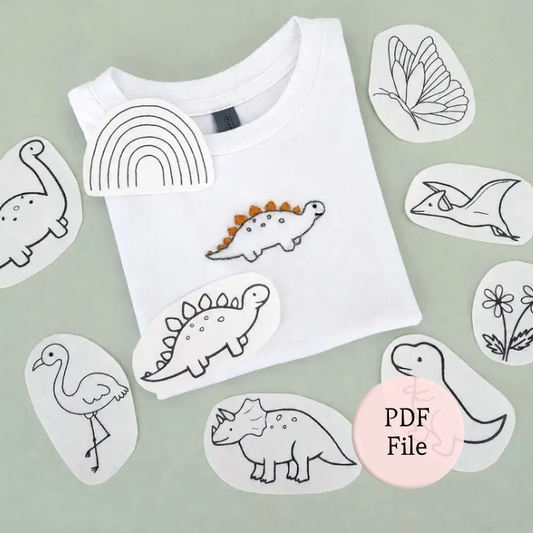 Pdf dinosaur hand embroidery patterns