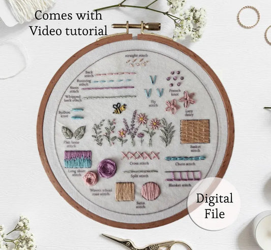Digital embroidery sampler learn to embroider