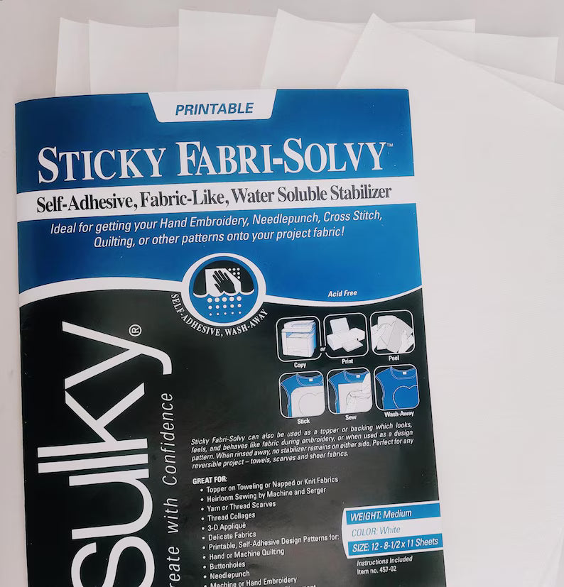 Embroidery sticky Fabri-Solvy water-soluble paper