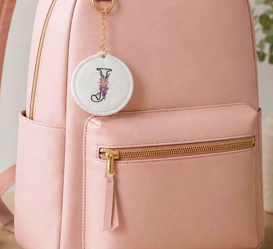 Keychain stick and stitch monogram letters