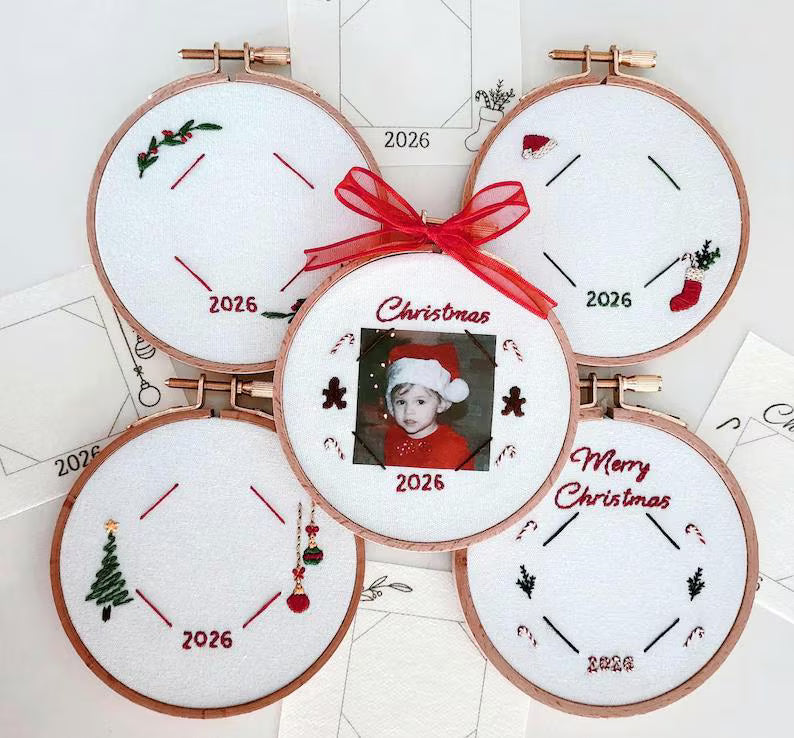 Pdf Christmas stick and stitch ornament photo frames