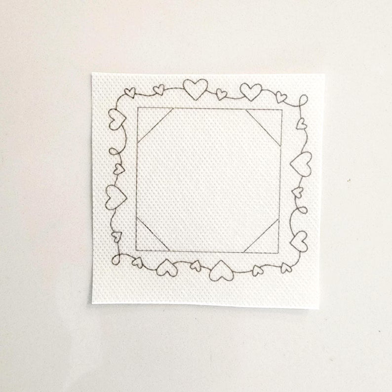 stick and stitch love photo frame embroidery pattern